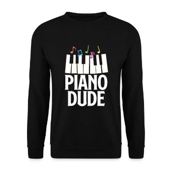 Lustiges Klavierspieler Klavier Piano Pianist - Unisex Pullover - Schwarz - Vorne - Alina (178cm) & Michal (187cm)