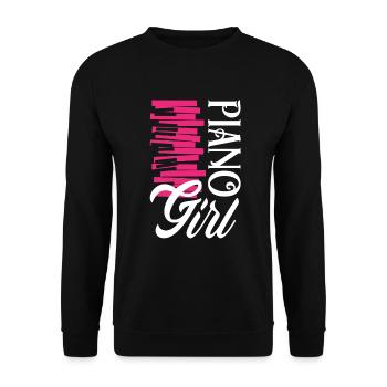 Lustiges Klavierspieler Klavier Piano Pianist - Unisex Pullover - Schwarz - Vorne - Alina (178cm) & Michal (187cm)