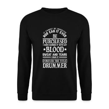 Cadeau de batteur de batterie - Sweat-shirt Unisexe - noir - Devant - Alina (178cm) & Michal (187cm)