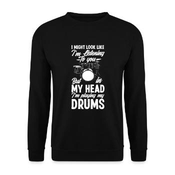 Cadeau de batteur de batterie - Sweat-shirt Unisexe - noir - Devant - Alina (178cm) & Michal (187cm)