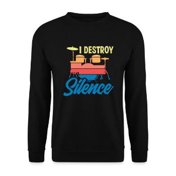 Cadeau de batteur de batterie - Sweat-shirt Unisexe - noir - Devant - Alina (178cm) & Michal (187cm)