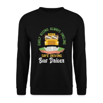 Funny school bus driver school bus bus driver - Unisex Sweatshirt - black - Front - Alina (178cm) & Michal (187cm)