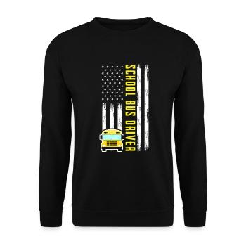 Funny school bus driver school bus bus driver - Unisex Sweatshirt - black - Front - Alina (178cm) & Michal (187cm)