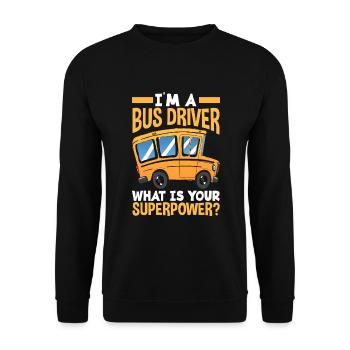 Funny school bus driver school bus bus driver - Unisex Sweatshirt - black - Front - Alina (178cm) & Michal (187cm)