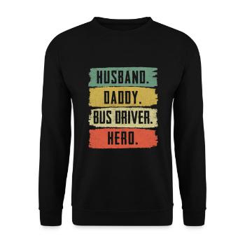 Funny school bus driver school bus bus driver - Unisex Sweatshirt - black - Front - Alina (178cm) & Michal (187cm)