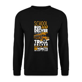 Funny school bus driver school bus bus driver - Unisex Sweatshirt - black - Front - Alina (178cm) & Michal (187cm)