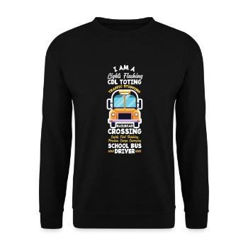 Funny school bus driver school bus bus driver - Unisex Sweatshirt - black - Front - Alina (178cm) & Michal (187cm)