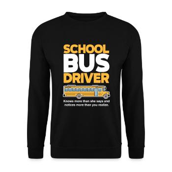 Funny school bus driver school bus bus driver - Unisex Sweatshirt - black - Front - Alina (178cm) & Michal (187cm)