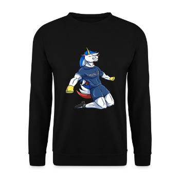 Supporter équipe de france coupe du monde football - Sweat-shirt Unisexe - noir - Devant - Alina (178cm) & Michal (187cm)