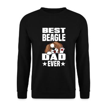 Funny Beagle Gift Beagle Papa Beagle Dad - Unisex Sweatshirt - black - Front - Alina (178cm) & Michal (187cm)