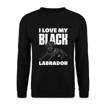 Ich Liebe Meinen Schwarzen Labrador - Unisex Pullover - Schwarz - Vorne - Alina (178cm) & Michal (187cm)