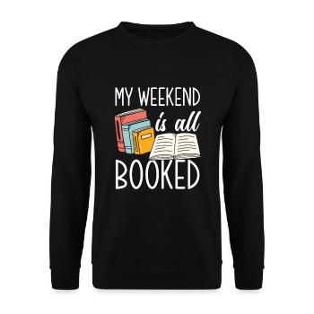 Bookworm Book Lover Librarian Gift - Unisex Sweatshirt - black - Front - Alina (178cm) & Michal (187cm)