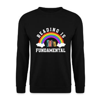 Bookworm Book Lover Librarian Gift - Unisex Sweatshirt - black - Front - Alina (178cm) & Michal (187cm)