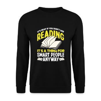 Bookworm Book Lover Librarian Gift - Unisex Sweatshirt - black - Front - Alina (178cm) & Michal (187cm)