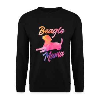 Lustiges Beagle Geschenk Beagle Mama - Unisex Pullover - Schwarz - Vorne - Alina (178cm) & Michal (187cm)