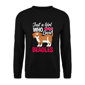 Lustiges Beagle Geschenk Beagle Mädchen - Unisex Pullover - Schwarz - Vorne - Alina (178cm) & Michal (187cm)