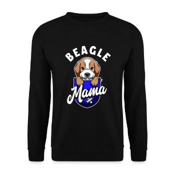 Lustiges Beagle Geschenk Beagle Mama - Unisex Pullover - Schwarz - Vorne - Alina (178cm) & Michal (187cm)