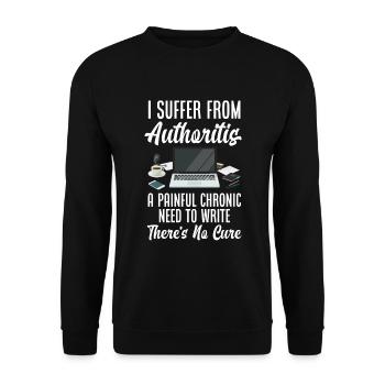 Author Author Funny Author Gift - Unisex Sweatshirt - black - Front - Alina (178cm) & Michal (187cm)