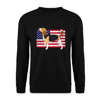 Lustiges Beagle Geschenk - Unisex Pullover - Schwarz - Vorne - Alina (178cm) & Michal (187cm)