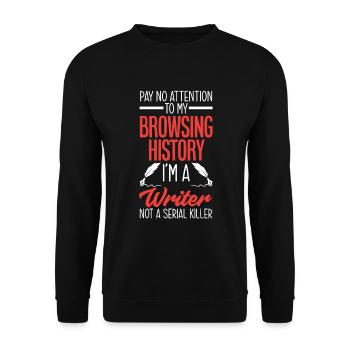 Author Author Funny Author Gift - Unisex Sweatshirt - black - Front - Alina (178cm) & Michal (187cm)