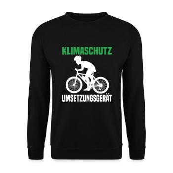 Klimaschutz Umsetzungsgerät Fahrrad Fahren Klima - Unisex Pullover - Schwarz - Vorne - Alina (178cm) & Michal (187cm)