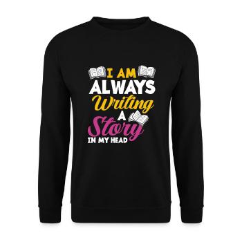 Author Author Funny Author Gift - Unisex Sweatshirt - black - Front - Alina (178cm) & Michal (187cm)