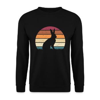 Rabbit Rabbit Pet Rabbit Mama Gift - Unisex Sweatshirt - black - Front - Alina (178cm) & Michal (187cm)