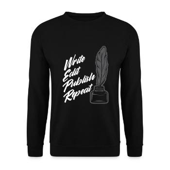 Author Author Funny Author Gift - Unisex Sweatshirt - black - Front - Alina (178cm) & Michal (187cm)