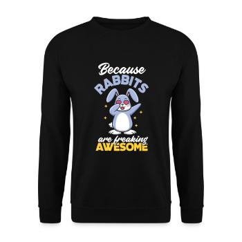 Rabbit Rabbit Pet Rabbit Mama Gift - Unisex Sweatshirt - black - Front - Alina (178cm) & Michal (187cm)