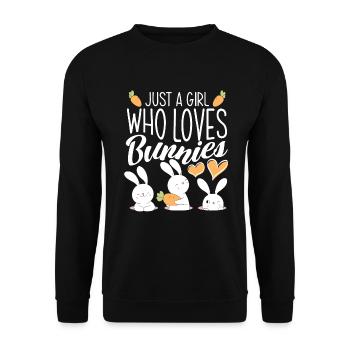 Rabbit Rabbit Pet Rabbit Mama Gift - Unisex Sweatshirt - black - Front - Alina (178cm) & Michal (187cm)