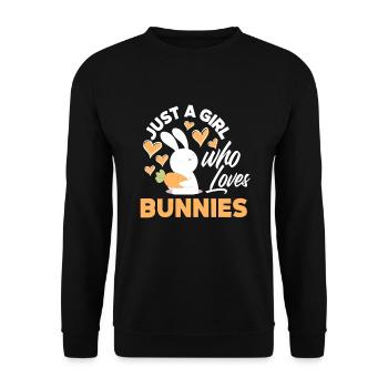 Rabbit Rabbit Pet Rabbit Mama Gift - Unisex Sweatshirt - black - Front - Alina (178cm) & Michal (187cm)