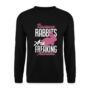 Rabbit Rabbit Pet Rabbit Mama Gift - Unisex Sweatshirt - black - Front - Alina (178cm) & Michal (187cm)