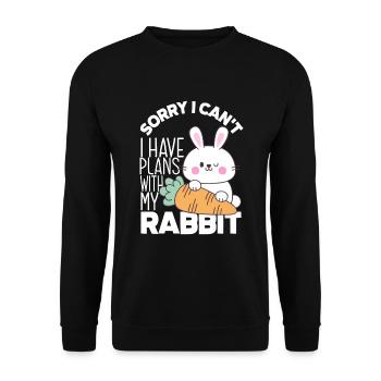 Rabbit Rabbit Pet Rabbit Mama Gift - Unisex Sweatshirt - black - Front - Alina (178cm) & Michal (187cm)