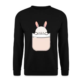 Rabbit Rabbit Pet Rabbit Mama Gift - Unisex Sweatshirt - black - Front - Alina (178cm) & Michal (187cm)