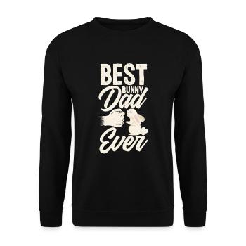 Rabbit Rabbit Pet Rabbit Papa Gift - Unisex Sweatshirt - black - Front - Alina (178cm) & Michal (187cm)