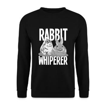 Rabbit Rabbit Pet Rabbit Whisperer Gift - Unisex Sweatshirt - black - Front - Alina (178cm) & Michal (187cm)