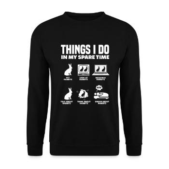Rabbit Rabbit Pet Rabbit Mama Gift - Unisex Sweatshirt - black - Front - Alina (178cm) & Michal (187cm)