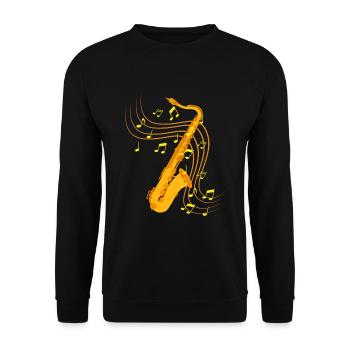 Saxophon Jazz - Unisex Pullover - Schwarz - Vorne - Alina (178cm) & Michal (187cm)