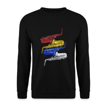 Saxophon Jazz - Unisex Pullover - Schwarz - Vorne - Alina (178cm) & Michal (187cm)