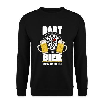 Darts And Beer Why I Am Here - Unisex Sweatshirt - black - Front - Alina (178cm) & Michal (187cm)