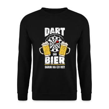 Darts And Beer Why I Am Here - Unisex Sweatshirt - black - Front - Alina (178cm) & Michal (187cm)