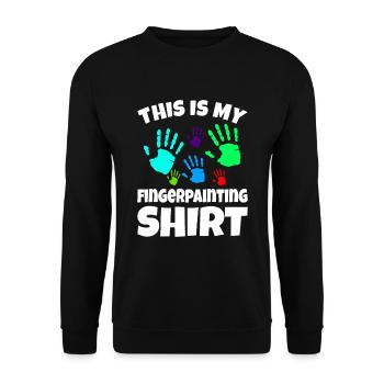 This Is My Fingerpainting Shirt - Unisex Sweatshirt - black - Front - Alina (178cm) & Michal (187cm)