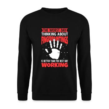Peinture au doigt - Sweat-shirt Unisexe - noir - Devant - Alina (178cm) & Michal (187cm)