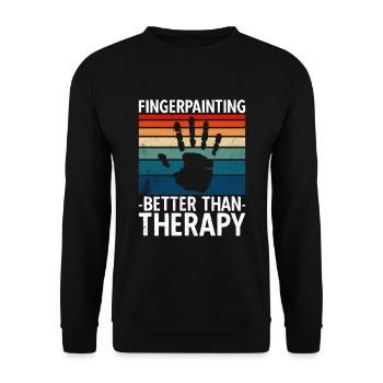 Peindre au doigt mieux que la thérapie - Sweat-shirt Unisexe - noir - Devant - Alina (178cm) & Michal (187cm)