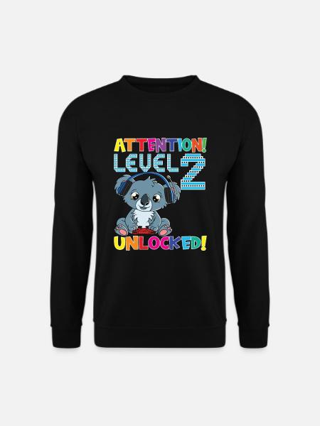 Attention Level 2 Unlocked Birthday - Unisex Sweatshirt - black