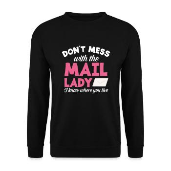 Funny Letter Deliverer Post Post Gifts - Unisex Sweatshirt - black - Front - Alina (178cm) & Michal (187cm)
