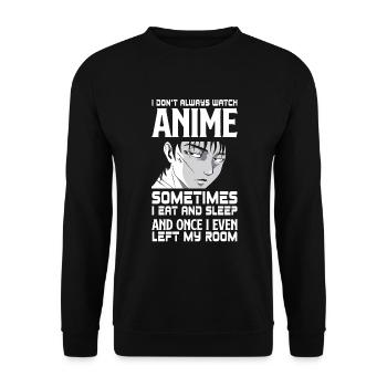 Funny Anime Gift - Unisex Sweatshirt - black - Front - Alina (178cm) & Michal (187cm)
