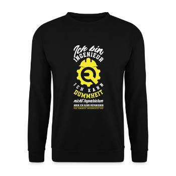 Lustiges Ingenieur Geschenke Geschenkidee - Unisex Pullover - Schwarz - Vorne - Alina (178cm) & Michal (187cm)