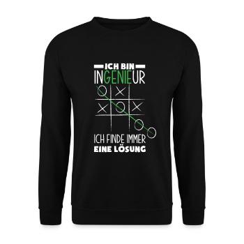 Lustiges Ingenieur Geschenke Geschenkidee - Unisex Pullover - Schwarz - Vorne - Alina (178cm) & Michal (187cm)