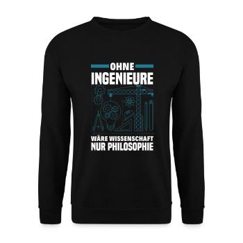 Lustiges Ingenieur Geschenke Geschenkidee - Unisex Pullover - Schwarz - Vorne - Alina (178cm) & Michal (187cm)